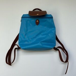 Longchamp light blue small backpack with adjustable straps - perfect condition